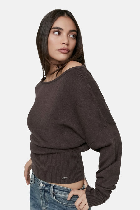 Pull col O - brun