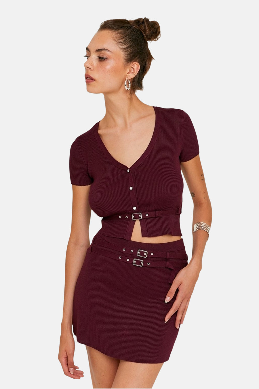 Jupe courte - Bordeaux - TALLY WEIJL