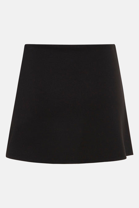 Jupe courte noire de TALLY WEIJL, tissu lisse sans motif.