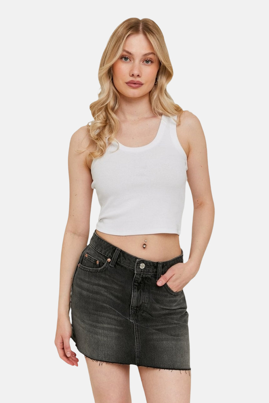 Jupe courte - Dark grey denim - TALLY WEIJL