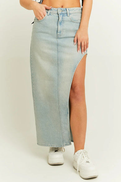 Jupe longue - light blue denim