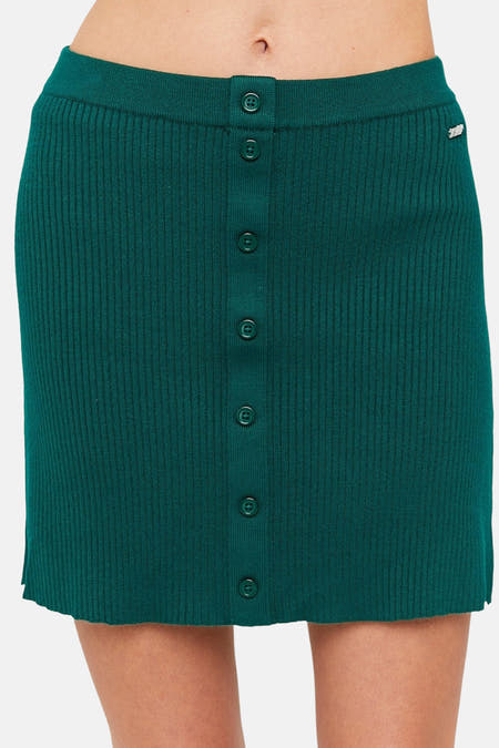 Robe à jupe courte et verte de TALLY WEIJL, avec détail de nœud à l'avant.