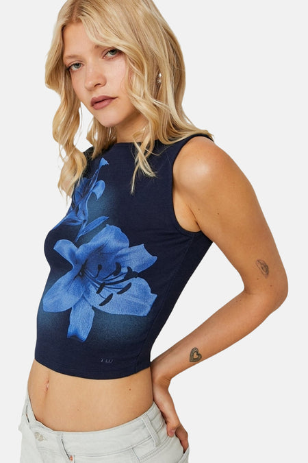 Top (sans manches) Bleu - TALLY WEIJL