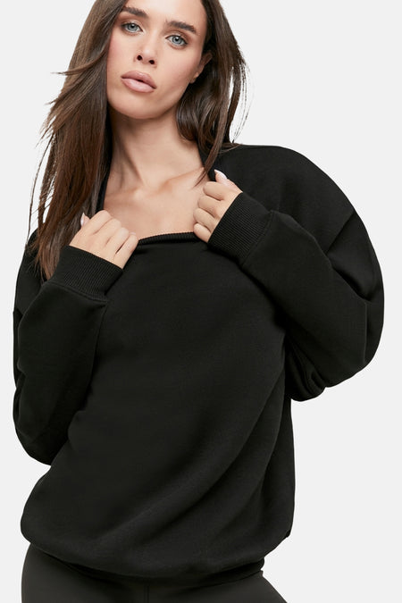 Sweat col O noir - TALLY WEIJL