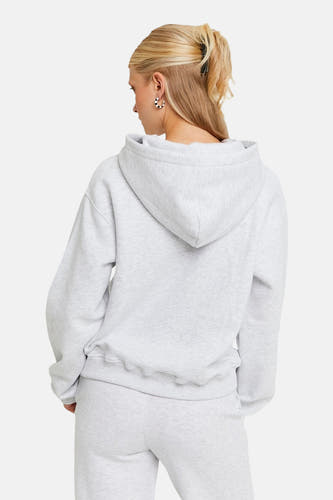 Gilet gris TALLY WEIJL à capuche et manches longues, vu de dos.