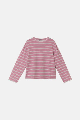 T-shirt rose à manches longues de TALLY WEIJL, avec un motif rayé.
