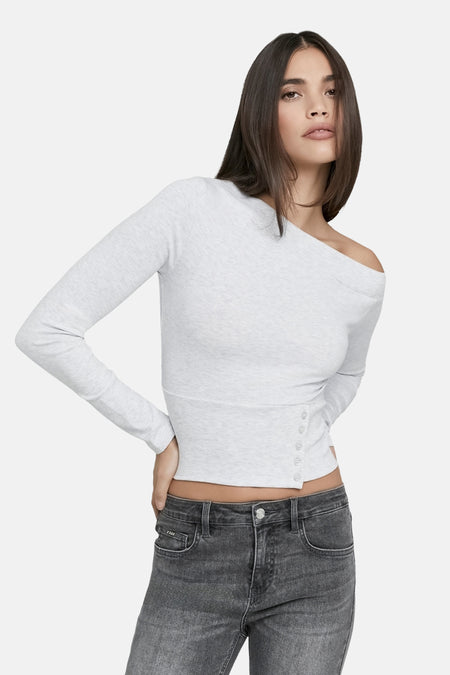 Top uni manche longue gris - TALLY WEIJL