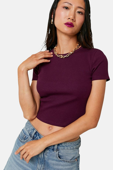 Top uni manche courte Mauve - TALLY WEIJL