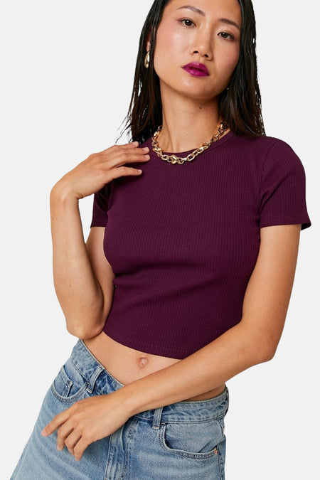 Top uni manche courte Mauve - TALLY WEIJL