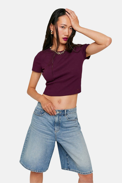 Top uni manche courte Mauve - TALLY WEIJL