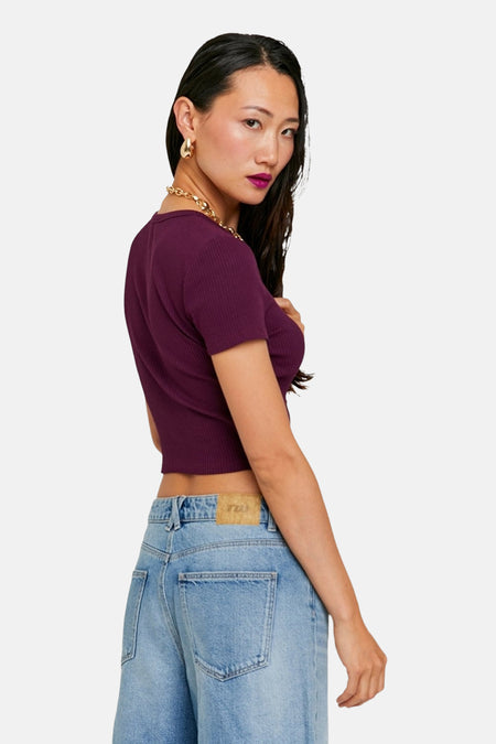 Top uni manche courte Mauve - TALLY WEIJL
