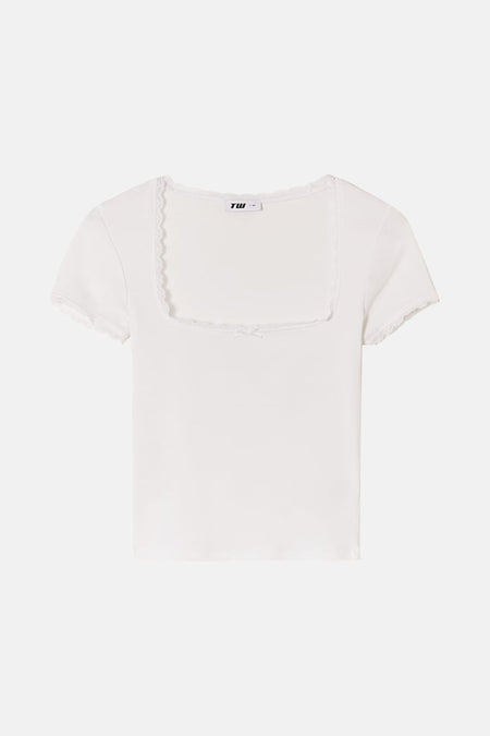 Top uni manche courte Blanc - TALLY WEIJL