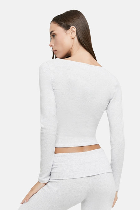 Top uni manche longue gris - TALLY WEIJL