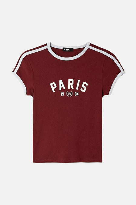 T-shirt à manches courtes - Bordeaux