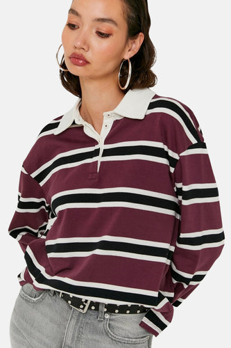 Polo à manches longues - bordeaux - TALLY WEIJL