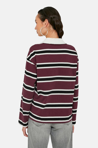 Polo à manches longues - bordeaux - TALLY WEIJL