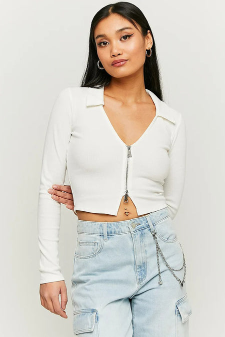 Top uni manche longue Blanc - TALLY WEIJL