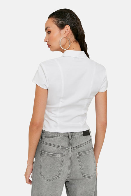 Blouse à manches courtes - Blanc