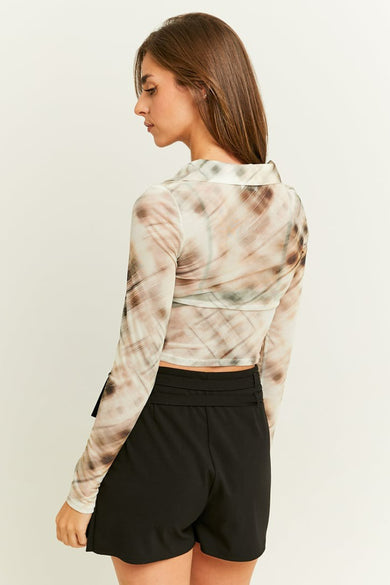 Chemise à manches longues - beige