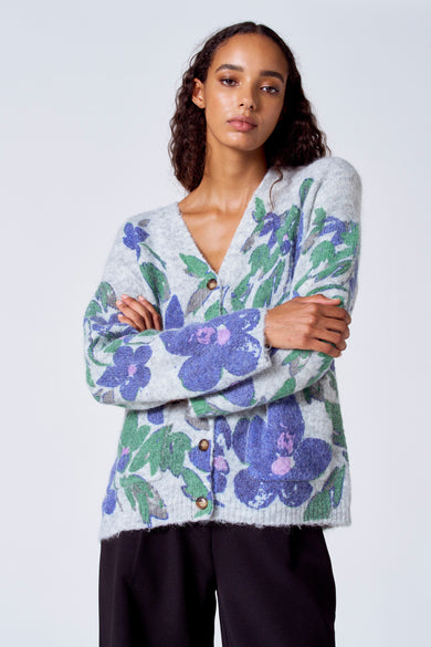 Pull à col en V - gris