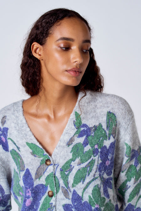 Pull col V Gris - SUNSET STUDIO