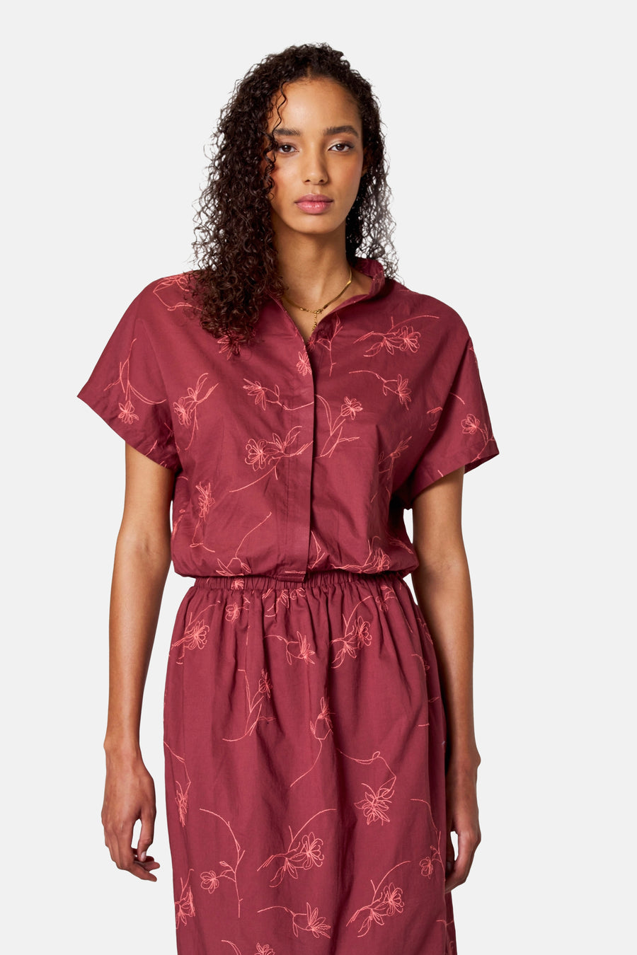 Blouse à manches courtes - bordeaux - SUNSET STUDIO