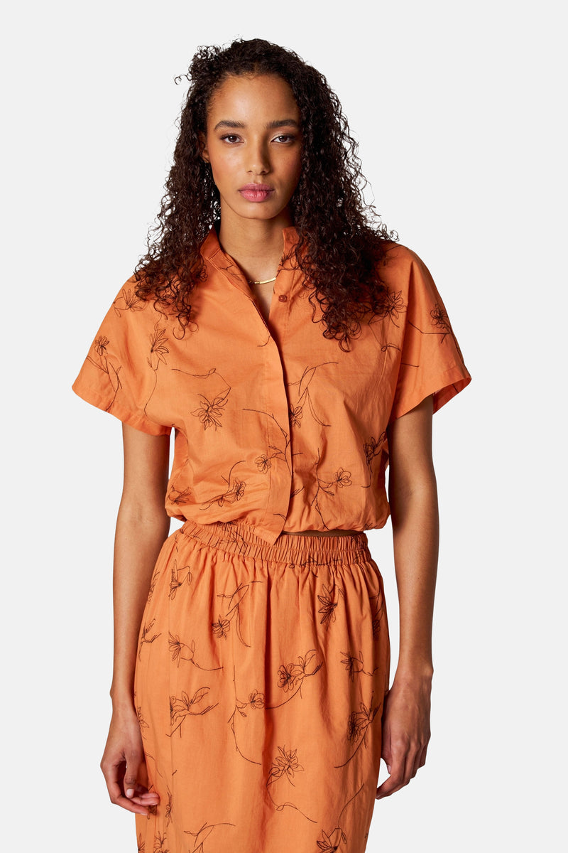 Blouse à manches courtes - orange