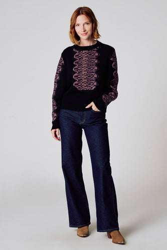 Pull à col rond - noir - Clouds of Fashion