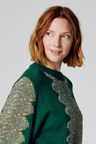 Pull à col rond - vert - Clouds of Fashion