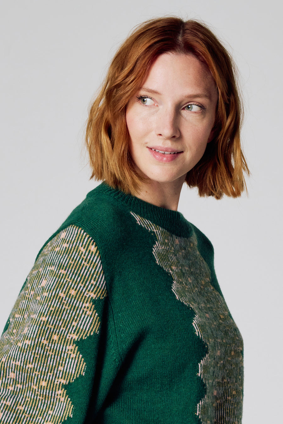 Pull à col rond - vert - Clouds of Fashion