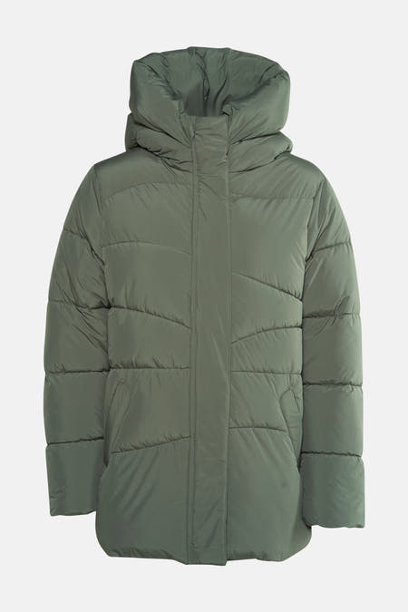 Manteau court vert de HAILYS avec un design à carreaux et une grande col.