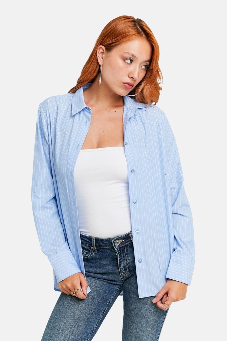 Chemise à manches longues - bleu