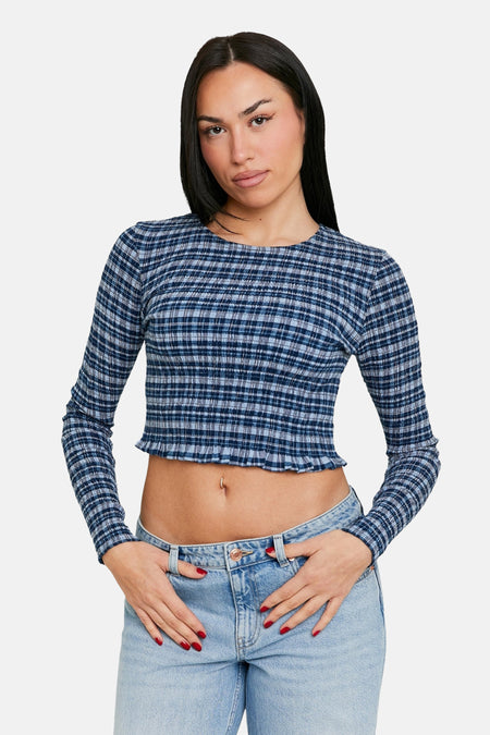 Blouse à manches longues - bleu