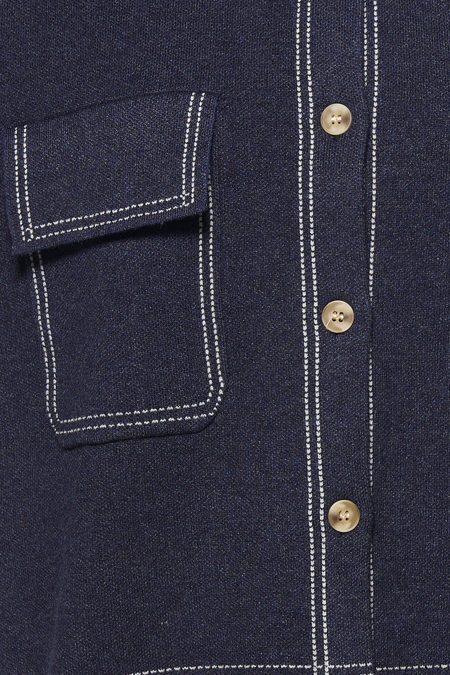 Gilet sans manches bleu ADORE, avec une poche plaquée et fermeture à boutons.