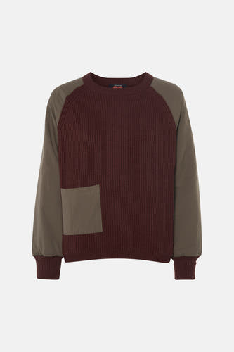 Sweat col O - brun