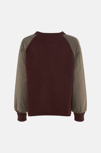 Sweat col O - brun
