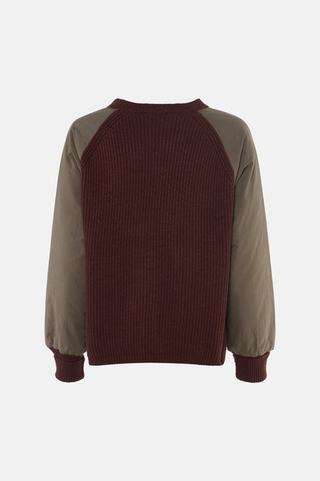 Sweat col O - brun