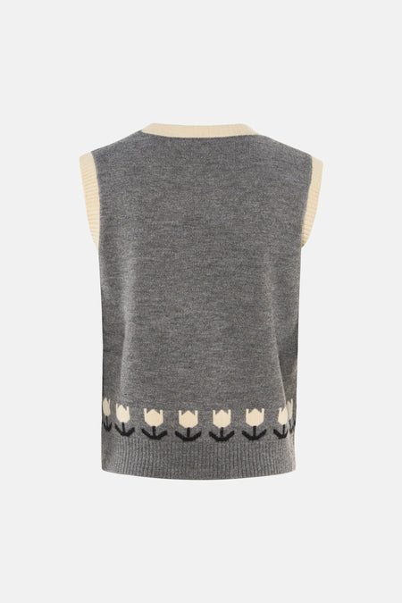 Pull col O - gris