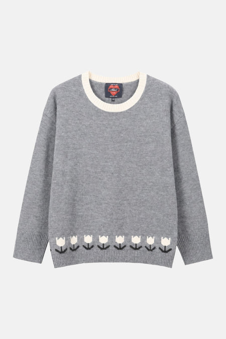 Pull col O - gris