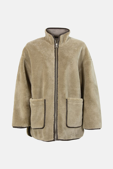 TSARIA HIGH NECK TEDDY JACKET