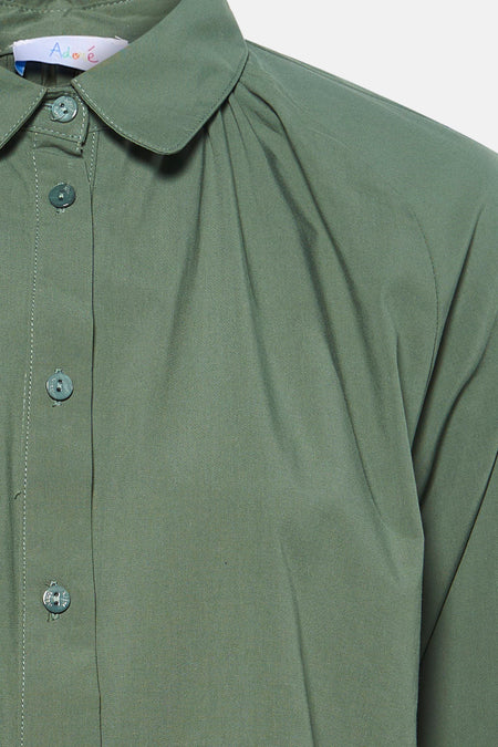 Chemise verte ADORE, à manches longues, fermeture boutonnée et col classique.