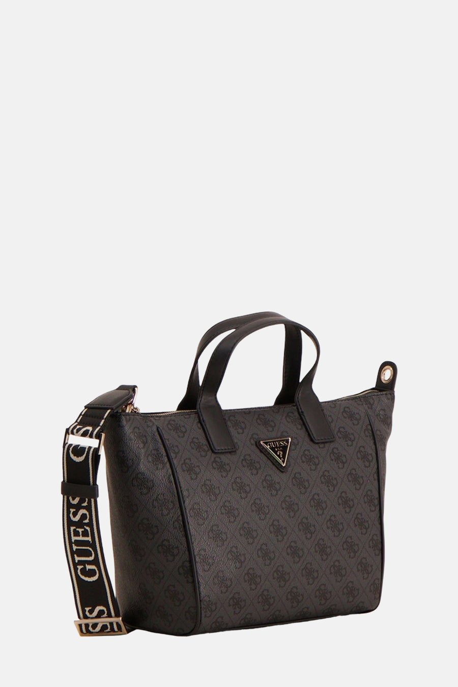 Zwarte Guess handtas met schouderriem.
