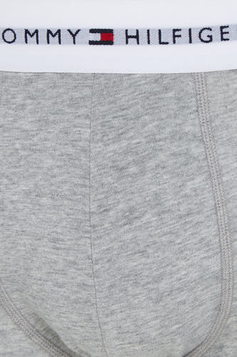 Boxershort gris mélangé de TOMMY JEANS, avec une ceinture élastique blanche à logo.