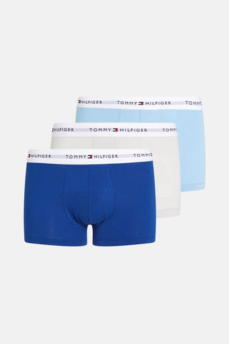 Boxer short multicolore de TOMMY JEANS, froncé en bleu, blanc et bleu clair.