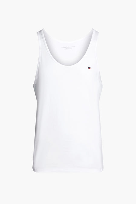 Sous-vêtement blanc de Tommy Jeans, avec un petit logo sur la poitrine.