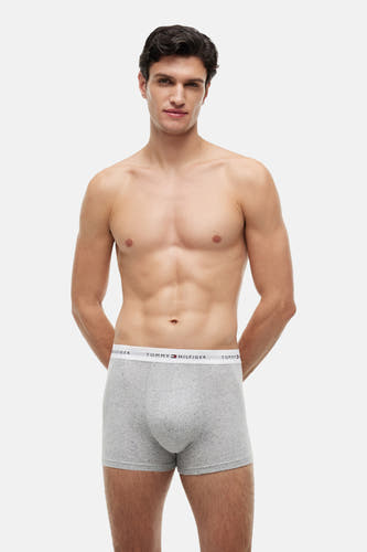 Grijze boxershort van Tommy Jeans, met een elastische tailleband met logo.