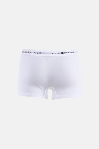 Boxer blanc TOMMY JEANS avec une ceinture élastique à logo, vu de dos.