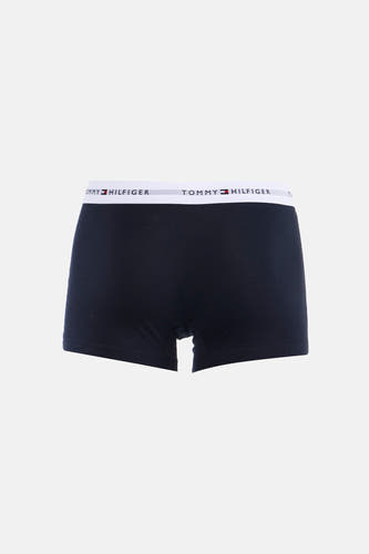 Boxer short bleu foncé de TOMMY JEANS avec ceinture blanche à logo.