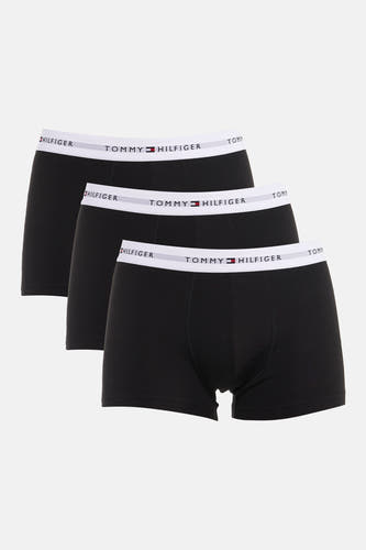 Boxer short noir de TOMMY JEANS, avec une ceinture élastique blanche à logo.