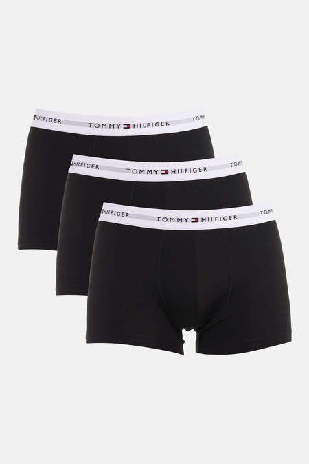 Boxer short noir de TOMMY JEANS, avec une ceinture élastique blanche à logo.